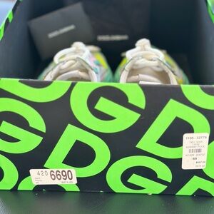 Dolce & Gabbana Green and White Sneakers